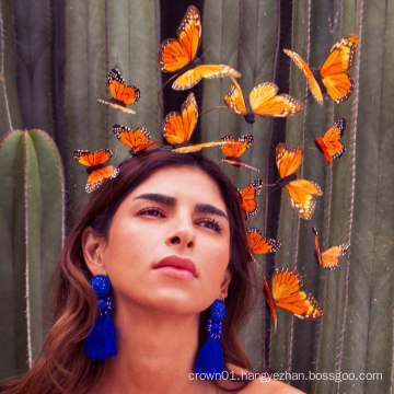 Fancy Yellow Butterfly Fascinator For Ladies Women